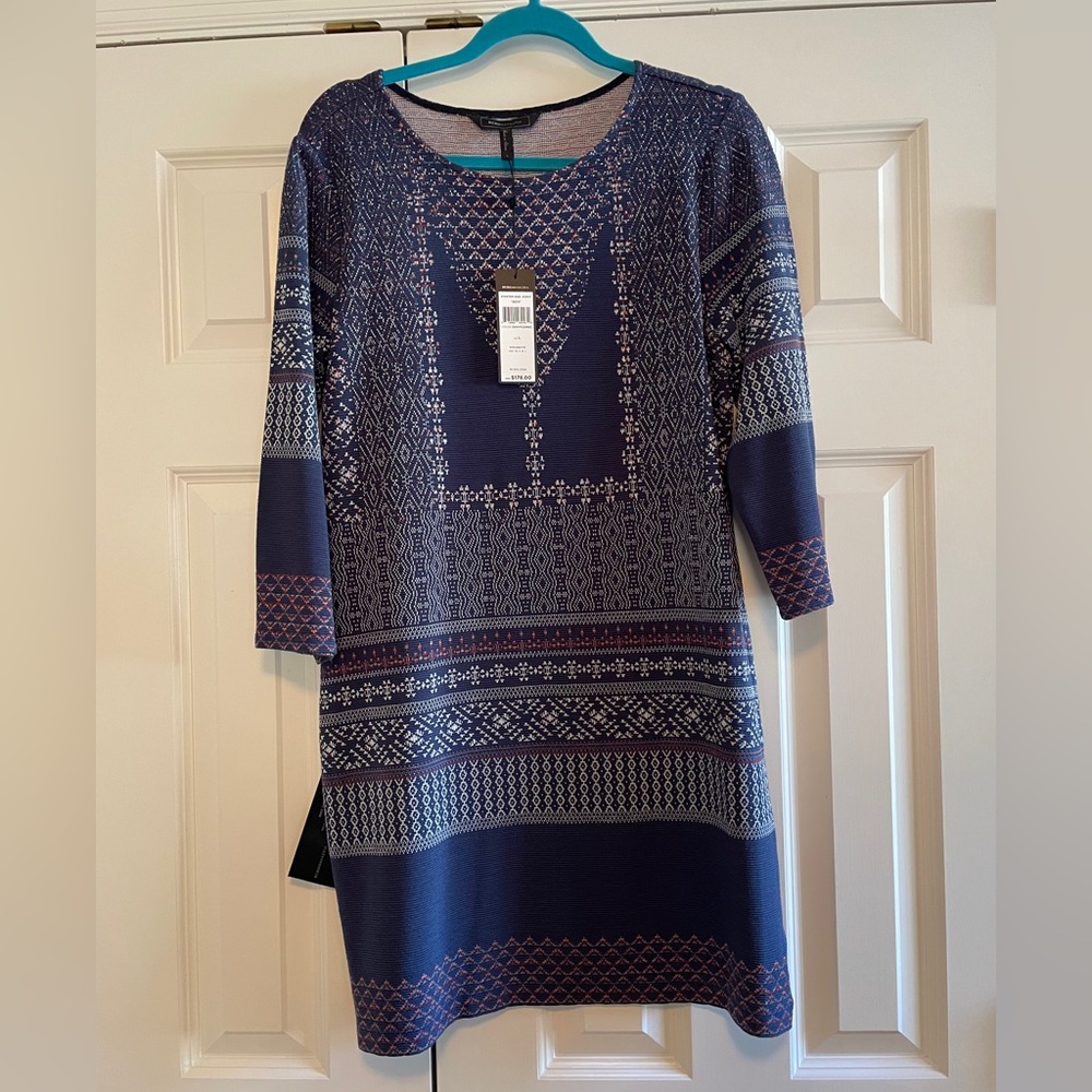 BCBGMAXAZRIA - “Beth” Jacquard Multi Print Dress - Size L NWT